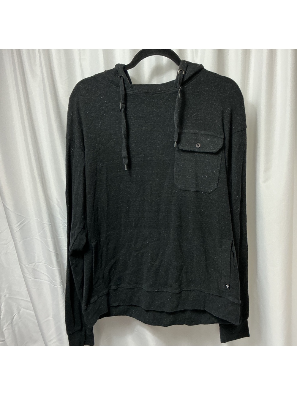 KAVU Men M Charcoal Grey Hemp Blend Pullover Hoodie Outdoor